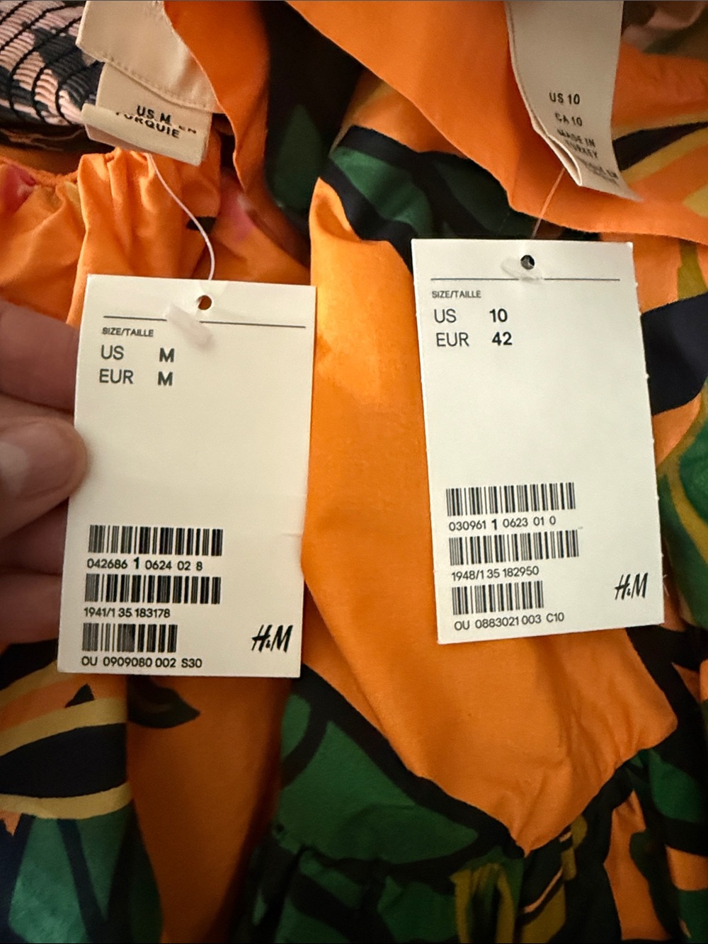NWT H&M Orange Floral Off-Shoulder Top & Tiered Skirt Set - Picture 4 of 4